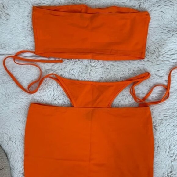 Orange Angel Bandeau and Mini Skirt Set - Picture 3 of 4